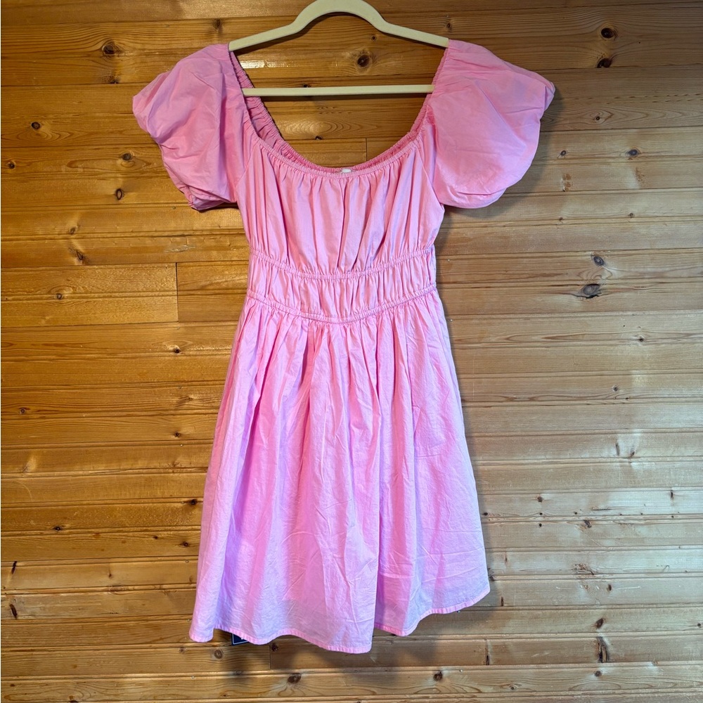 New, Hollister Puff Sleeve Pink Dress